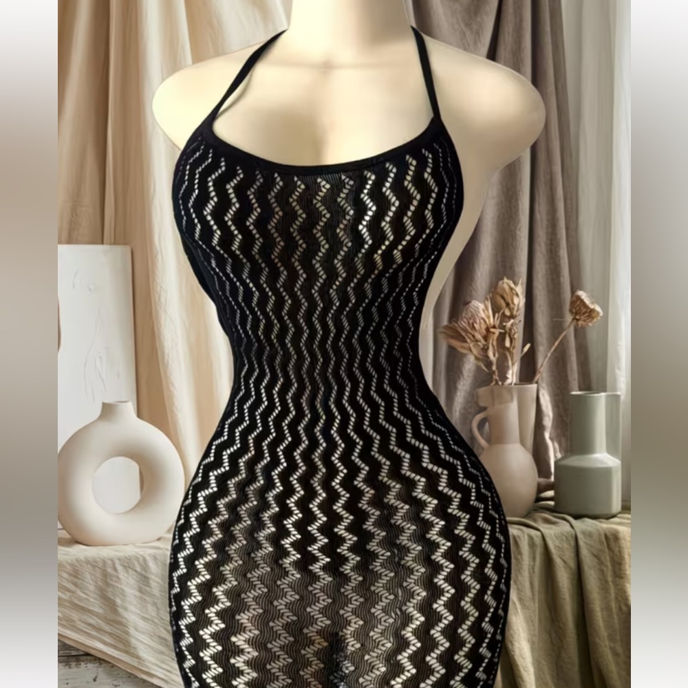 Black Sleeveless Knit Dress